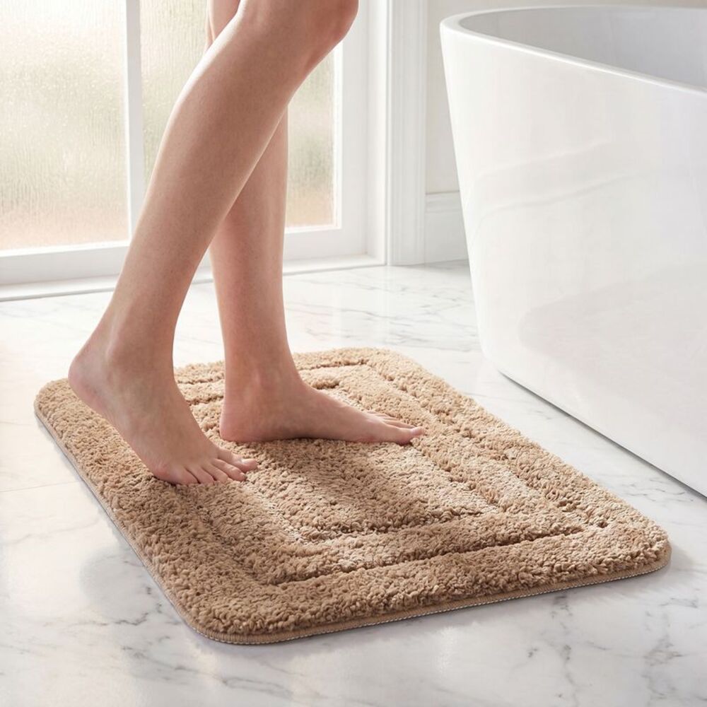 Machine Washable Dry Bath Mat for Bathroom Floor 20" x 32" Brown